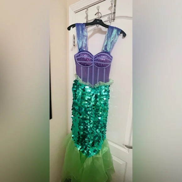 Disney | Dresses | Womens Disney Little Mermaid Premium Ariel Mermaid Dress  Wig Set Halloween | Poshmark
